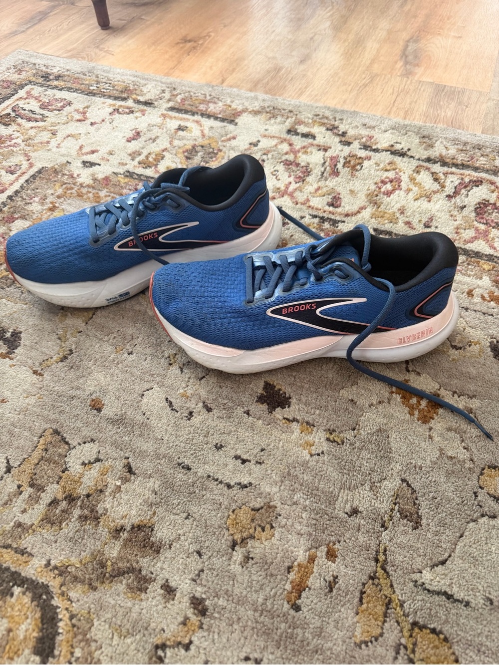 Brooks Women's Blue Athletic Running Shoes with Pink Accents